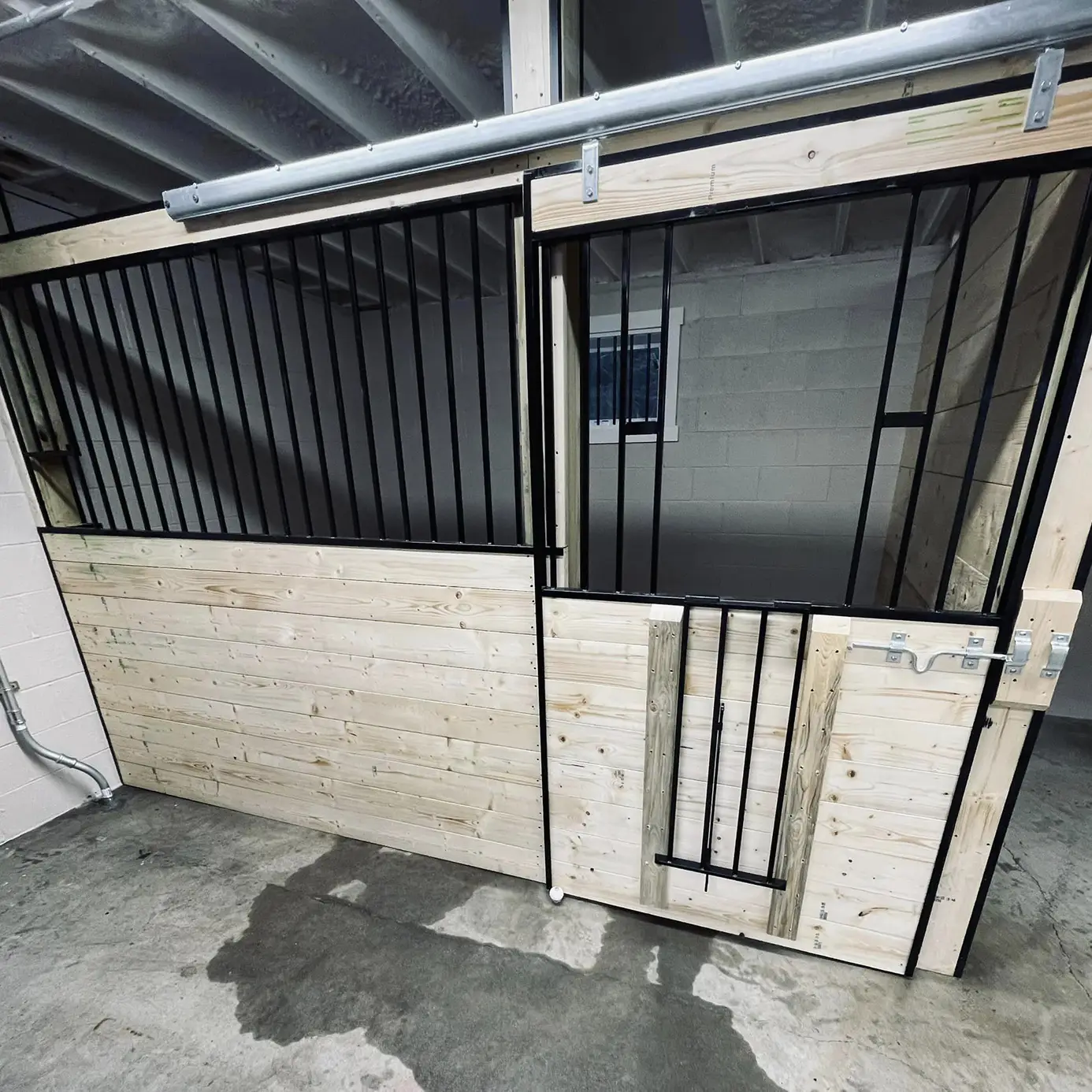 Stalls inside the Cambria Veterinary Care large animal facility